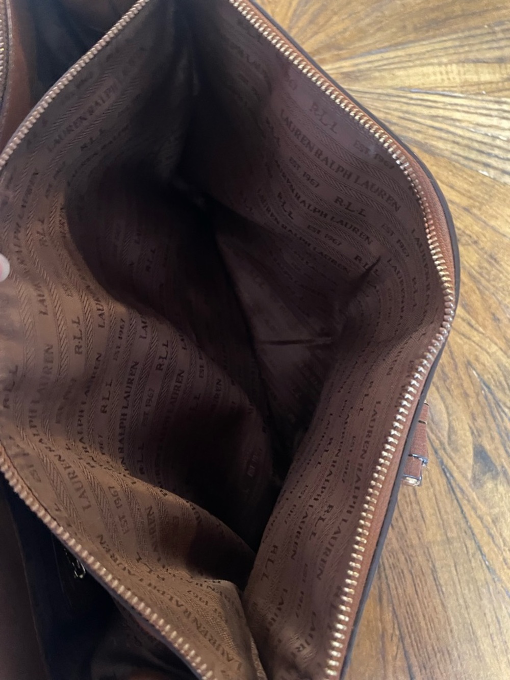 Ralph Lauren Cognac Leather Satchel with Gold Hardware - Picture 11 of 16